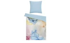 indigo Mako-Satin Wende-Bettwäsche Oil Whirl