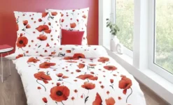 kaeppel Baumwoll Seersucker Bettwäsche Scarlett Poppies