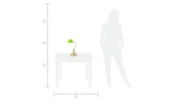 KHG Banker-Lampe Messing mit grünem Schirm