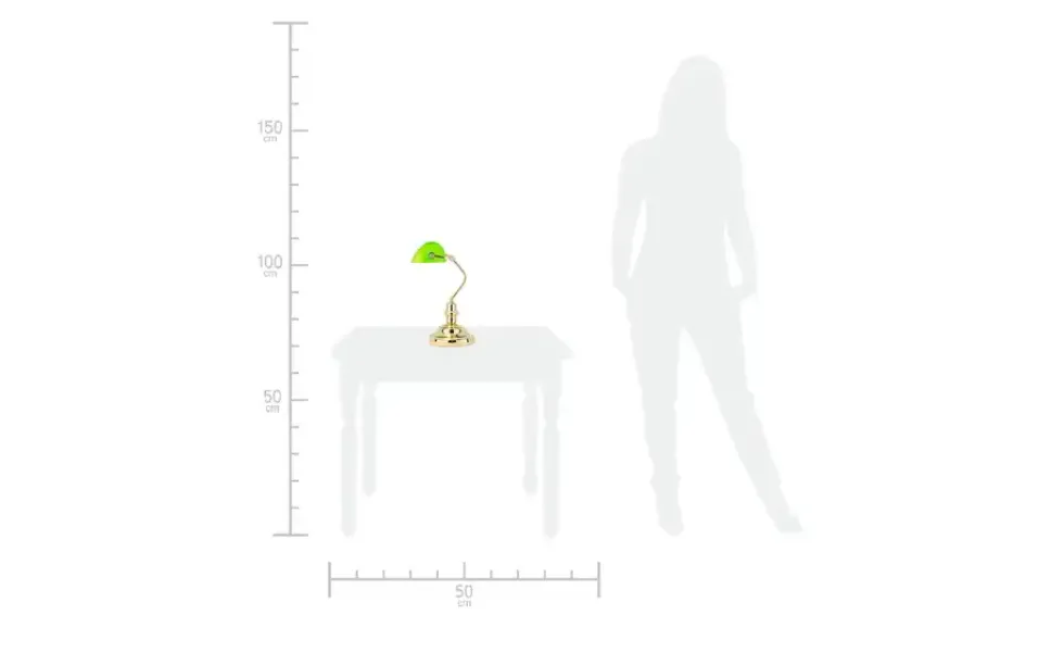 KHG Banker-Lampe Messing mit grünem Schirm