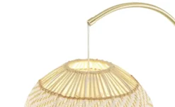 KHG Bogenleuchte, 1-flammig, messing/ Rattan-Schirm