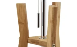 KHG Holz-Stehleuchte, mit Stoffschirm und Ablage
