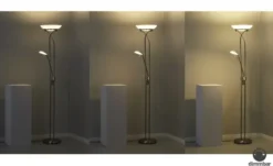 KHG LED-Deckenfluter, 2-flammig, nickel-matt