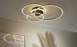 KHG LED-Deckenleuchte, 3 Ringe, schwarz