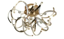 KHG LED-Deckenleuchte, goldfarben mit Kristall