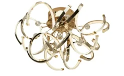 KHG LED-Deckenleuchte, goldfarben mit Kristall