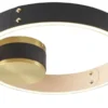 KHG LED-Deckenleuchte, Kunstleder schwarz/goldfarben