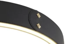 KHG LED-Deckenleuchte, Kunstleder schwarz/goldfarben