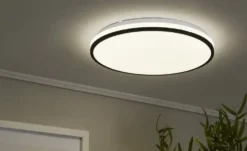 KHG LED-Deckenleuchte, schwarz mit Fernbedienung `klein