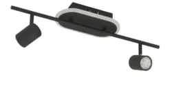 KHG LED-Deckenspot, 2+1-flammig, sandschwarz