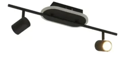 KHG LED-Deckenspot, 2+1-flammig, sandschwarz