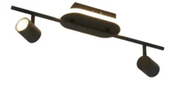 KHG LED-Deckenspot, 2+1-flammig, sandschwarz