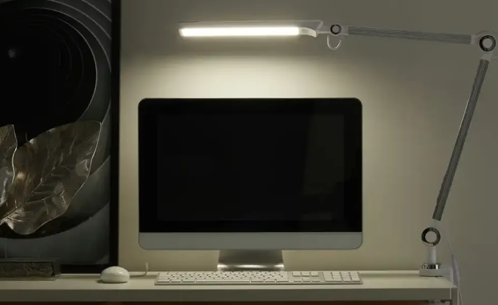KHG LED-Klemmleuchte, 1-flammig, weiß mit Touchpad