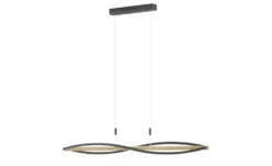KHG LED-Pendelleuchte, 3-flammig, schwarz/ Eiche