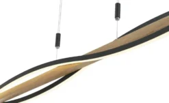 KHG LED-Pendelleuchte, 3-flammig, schwarz/ Eiche