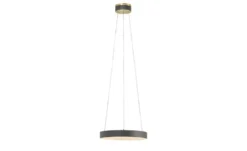 KHG LED-Pendelleuchte, Kunstleder schwarz/goldfarben