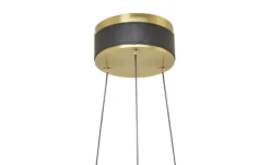 KHG LED-Pendelleuchte, Kunstleder schwarz/goldfarben