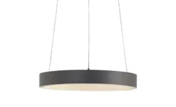 KHG LED-Pendelleuchte, Kunstleder schwarz/goldfarben