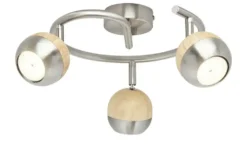 KHG LED-Spot, 3-flammig mit Holz