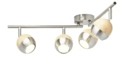KHG LED-Spot, 4-flammig, mit Holz