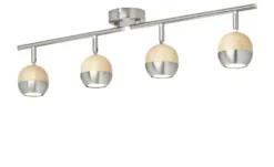 KHG LED-Spot, 4-flammig, mit Holz