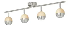 KHG LED-Spot, 4-flammig, mit Holz