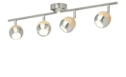 KHG LED-Spot, 4-flammig, mit Holz