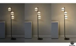 KHG LED-Stehleuchte, 3-flammig, schwarz