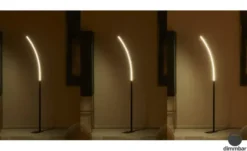 KHG LED-Stehleuchte, 1-flammig, schwarz, gebogen
