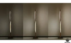 KHG LED-Stehleuchte, 3-flammig, schwarz/ Eiche