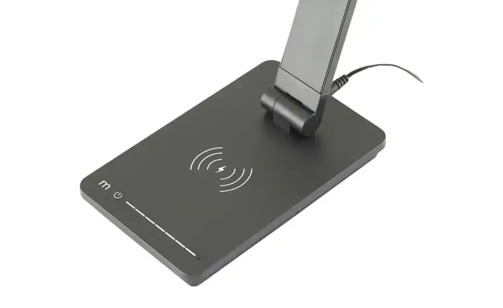 KHG LED-Tischleuchte, schwarz mit Qi-Charger