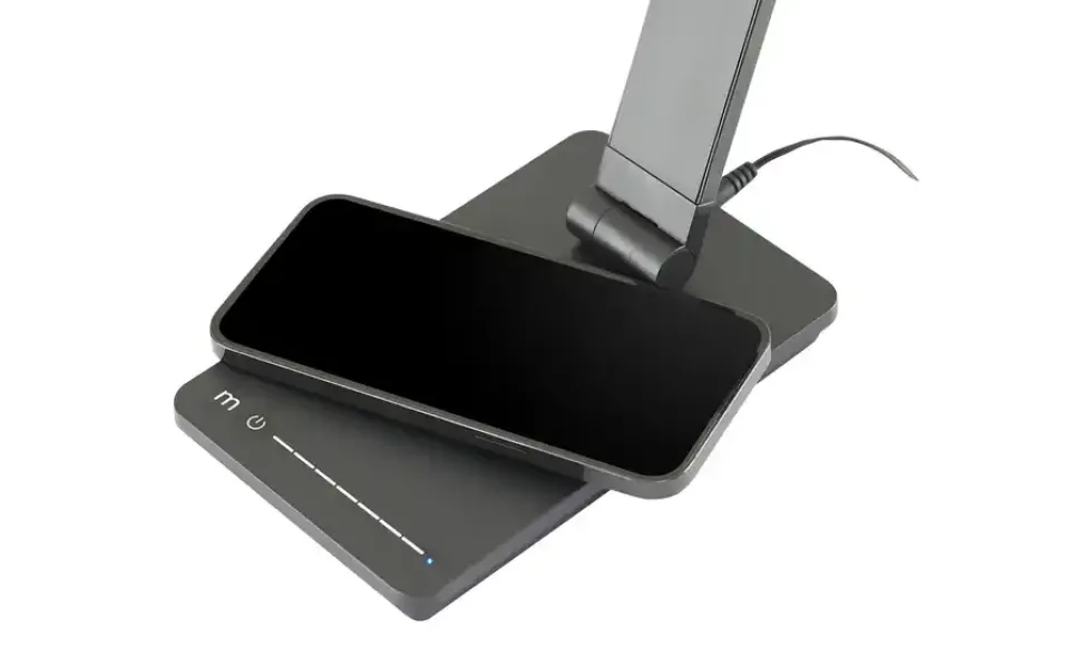 KHG LED-Tischleuchte, schwarz mit Qi-Charger