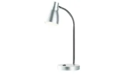 KHG LED-Tischleuchte silber mit flexiblem Arm