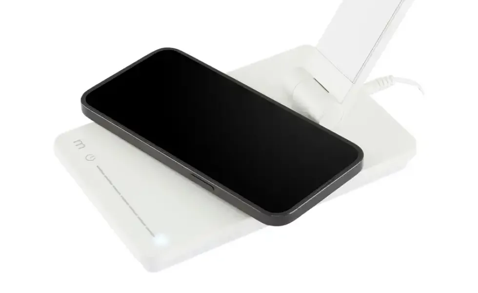 KHG LED-Tischleuchte, weiß mit Qi-Charger