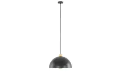 KHG Pendelleuchte, 1-flammig, schwarz/ Holz