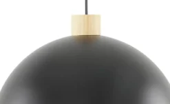 KHG Pendelleuchte, 1-flammig, schwarz/ Holz