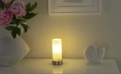 KHG Tischleuchte, 1-flammig, Glaszylinder Weiß