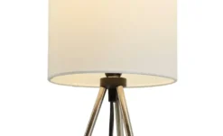 KHG Tischleuchte, 1-flammig, Dreibein, Schirm weiß