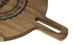 KHG Tablett rund mit Aufdruck Tabletts aus Akazienholz