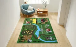 KJUT Kinderteppich Bauernhof Spielteppich