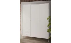 Kleiderschrank 3-türig, Weiß, mit Einlegeböden Hemsby