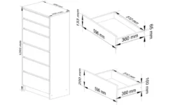 Kommode mit 6 Schubladen Kaia