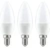 LED 3-er Pack, Kerze E14 4W, 250lm, 2700K