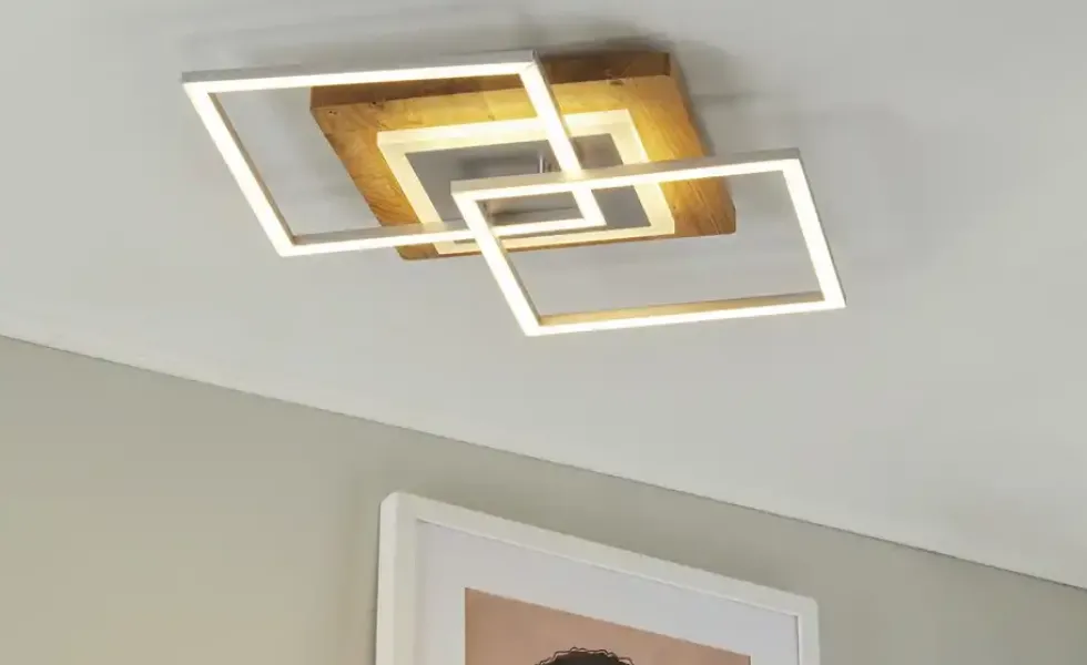 LED-Deckenleuchte, 2-flammig, Asteiche