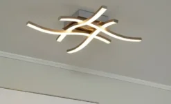 LED-Deckenleuchte, 4-flammig, Nickel matt