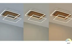 LED-Deckenleuchte, 2-flammig, Eiche natur