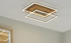 LED-Deckenleuchte, 2-flammig, Eiche natur