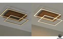 LED-Deckenleuchte, 2-flammig, Eiche natur