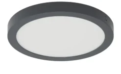 LED-Deckenleuchte, rund, dunkelgrau