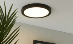 LED-Deckenleuchte, rund, schwarz